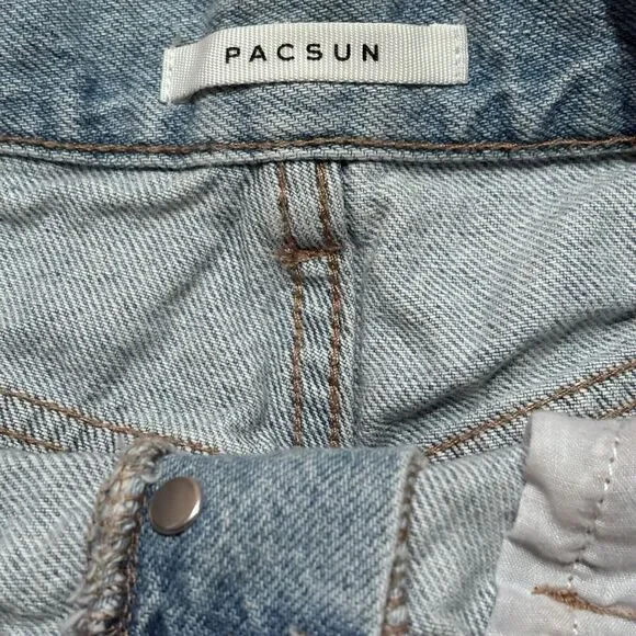 Pac Sun Vintage High Rise Light Wash Distressed Jean Shorts Women’s 25x2 - Picture 8 of 9